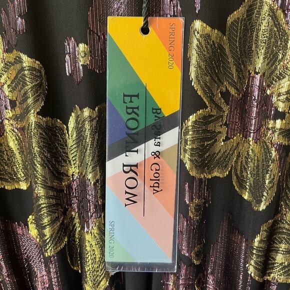 Front Row by Sara & Goldy silk purple and gold Lorax thread size 8 dress - Picture 6 of 7